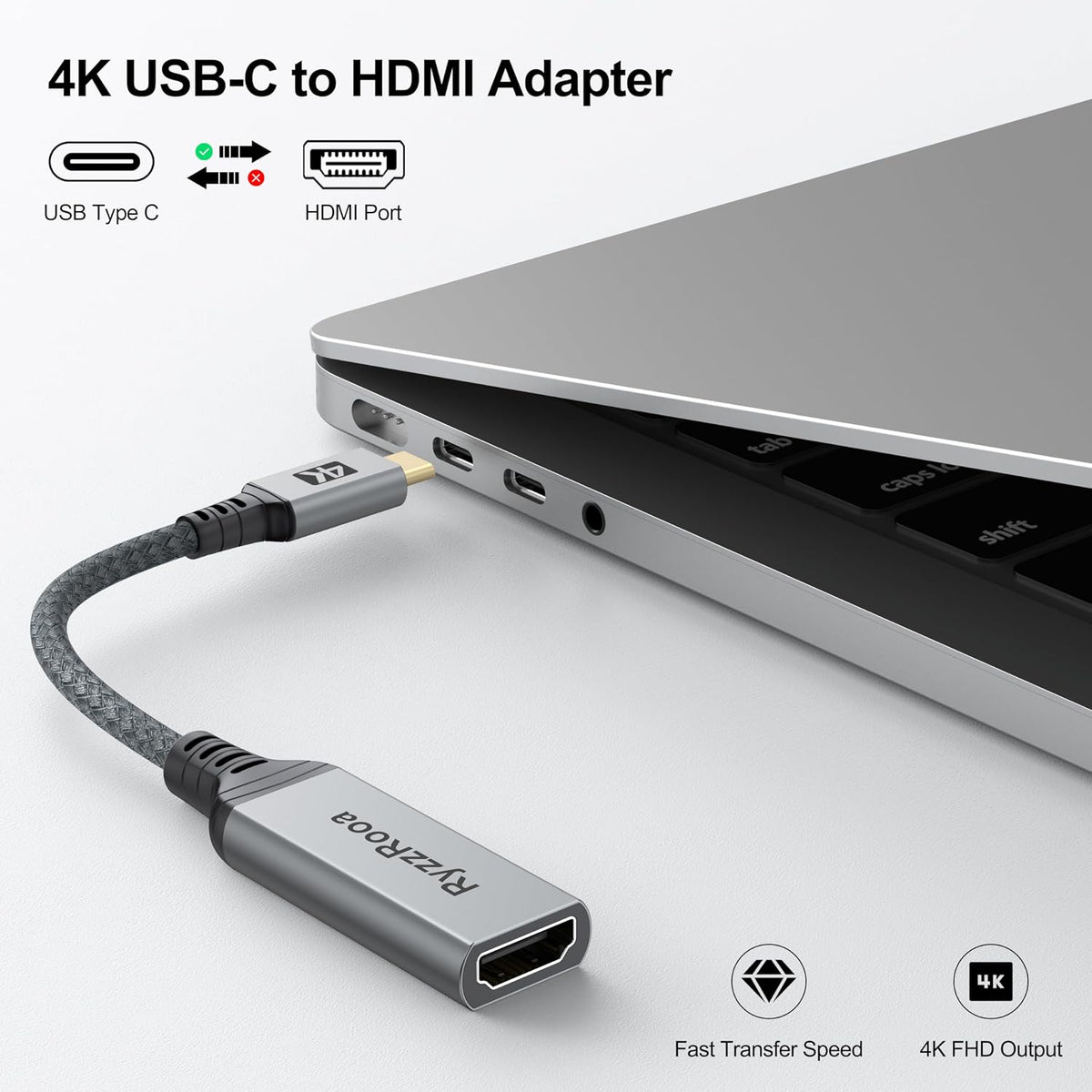 Adaptador USB C a HDMI, paquete de 5, 4K, compatible con