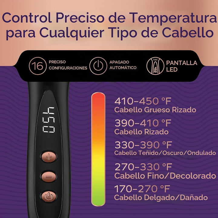 Cepillo alisador de cabello profesional de doble voltaje, cepillo a...