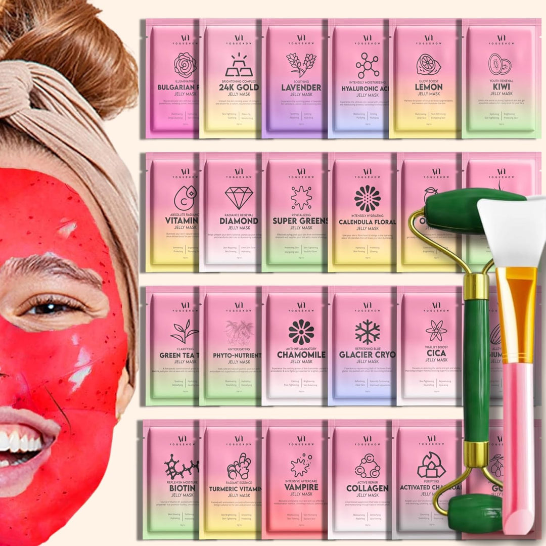 Mascarilla de gelatina para faciales \u2013 24 sabores hidratantes...
