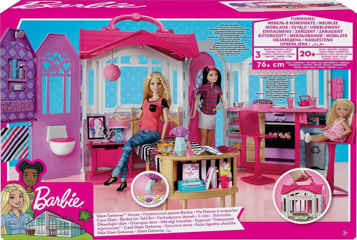 Casa de Muñecas Barbie Glam Getaway, Set de Juego Portátil con Asa...