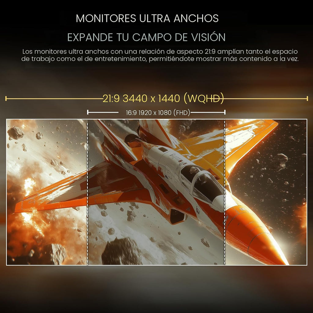CRUA - Monitor curvo ultraancho WQHD de 34 pulgadas para juegos de...