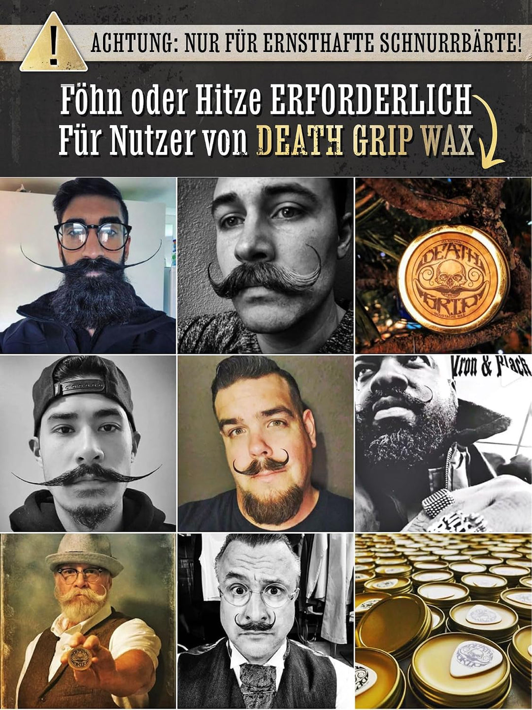 THE VINTAGE GROOMING CO. Cera de bigote Death Grip Cera para bigote...