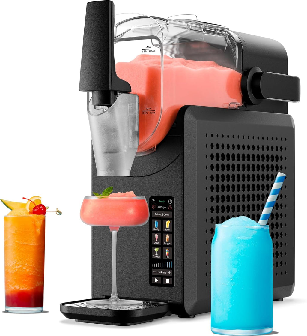 Iceman by Chefman Slush-Ease MAX - Máquina para granizar de 90 onzas, capacidad líquida de 64 onzas, máquina para preparar bebidas congeladas y máquina de granizado con 5 ajustes preestablecidos y pantalla LED, perfecta para margaritas congeladas