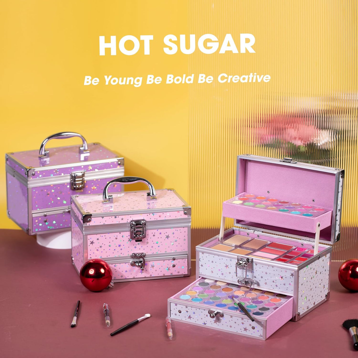 Kit de maquillaje Hot Sugar para adolescentes con estuche de tren,...