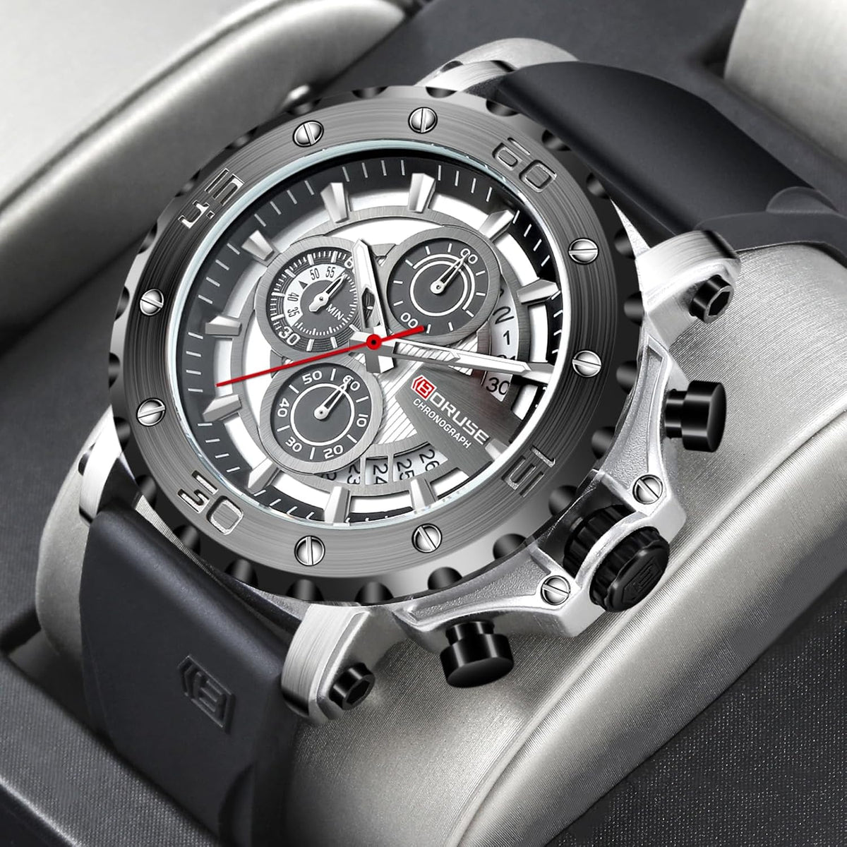 Reloj casual único para hombre, cronógrafo de moda de cara grande