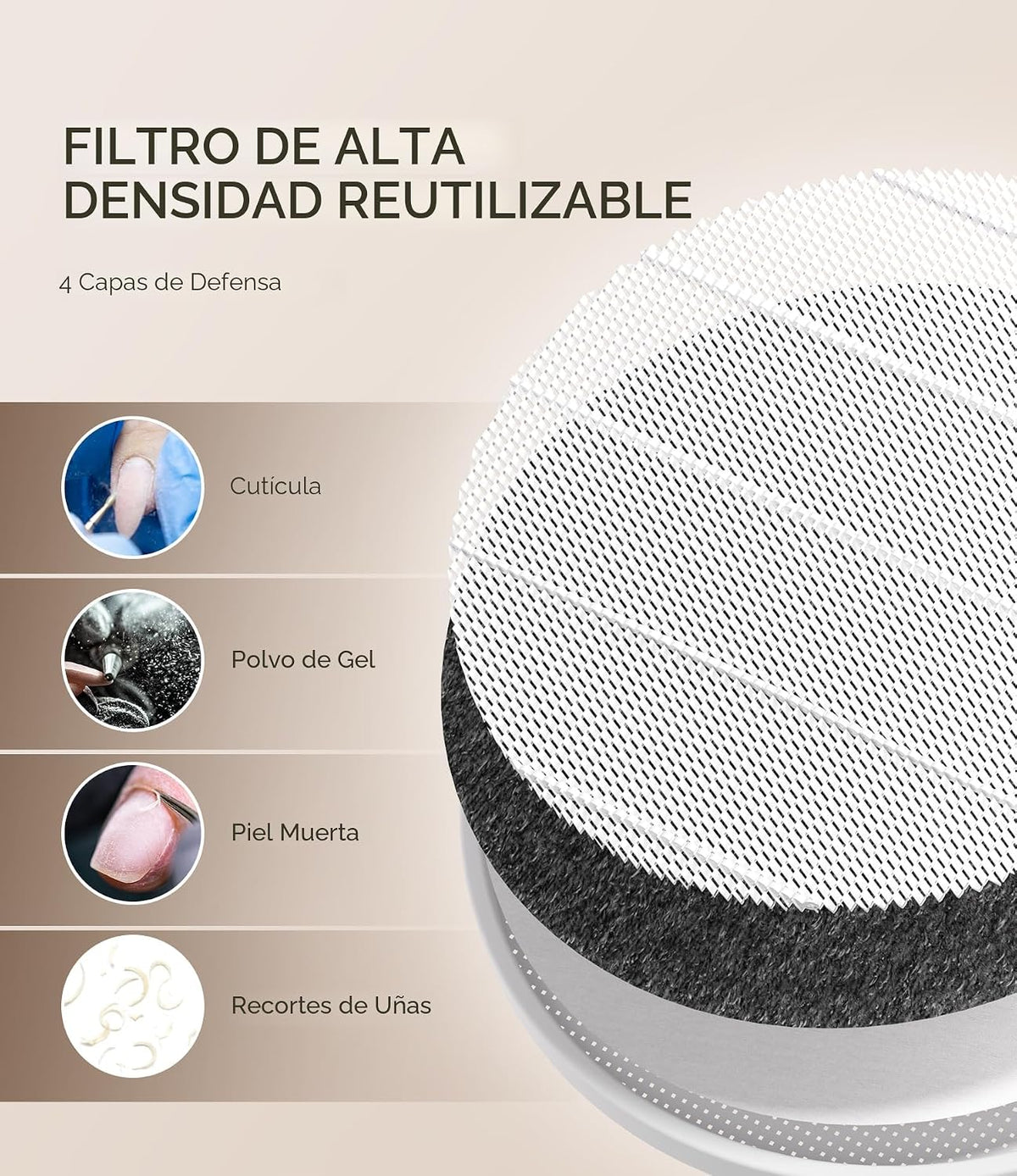 MelodySusie Hpro - Colector de polvo compacto para uñas, ventilador...