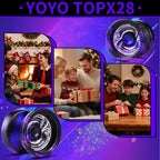 El juego de yoyo de metal 2 en 1 TOPKX28 cuenta con un yoyo mejorado giratorio de dedos, adecuado para niños, adultos, principiantes y profesionales para realizar trucos de Yoyo.