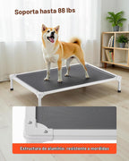 VEVOR Cama elevada para perros a prueba de mordidas, cuna elevada portátil para perro con marco de metal de tubo de aluminio y malla de textileno transpirable, cama hamaca elevada para interiores y exteriores, L, gris
