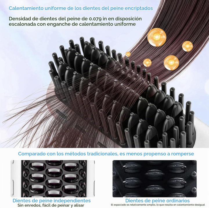 Cepillo alisador de cabello inalámbrico \u2013 Go Brush Pro para ca...