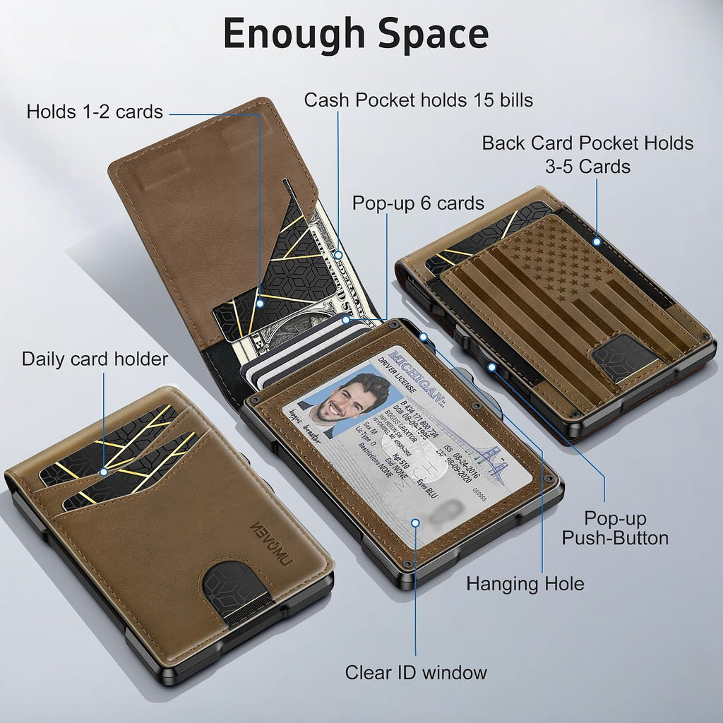 Billetera para hombre minimalista con bloqueo RFID y ranura para tarjetas