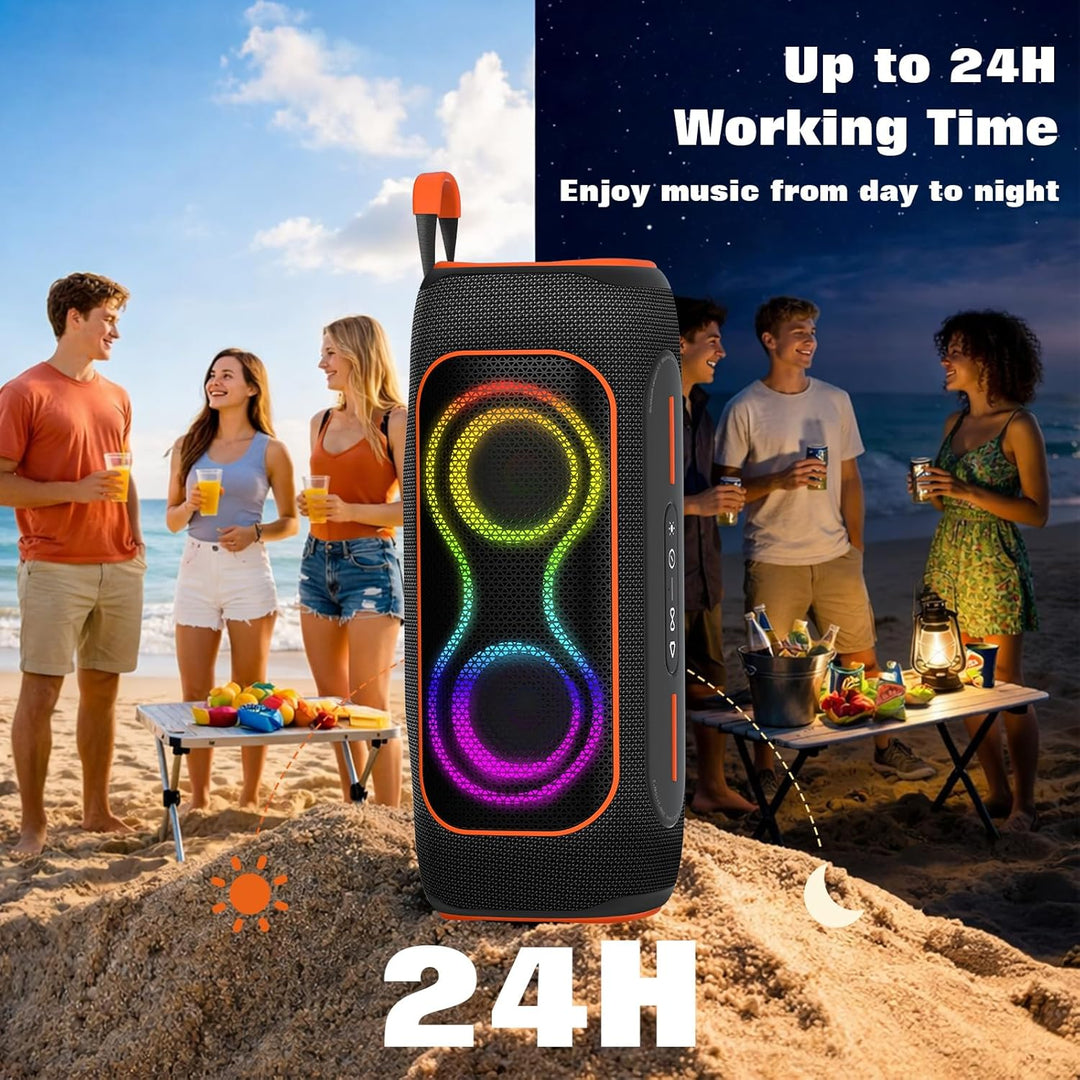 Musibaby Altavoz Bluetooth de 80 W, altavoz inalámbrico portátil co...