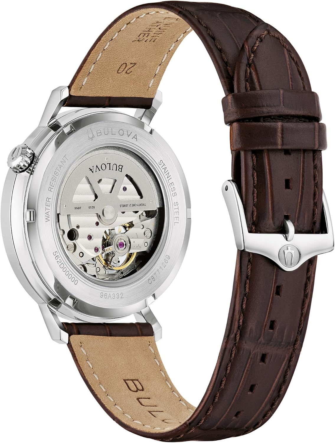 Bulova - Reloj Aerojet automático de 3 manecillas para hombre, apertura con vista interior, reserva de energía de 40 horas, cristal mineral doble curvado,41 mm