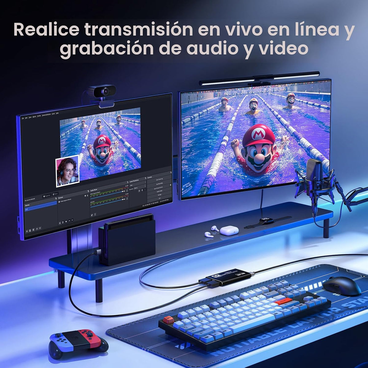 XIIXMASK Tarjeta de captura HDMI USB 3.0, captura 1080P 60FPS, paso...