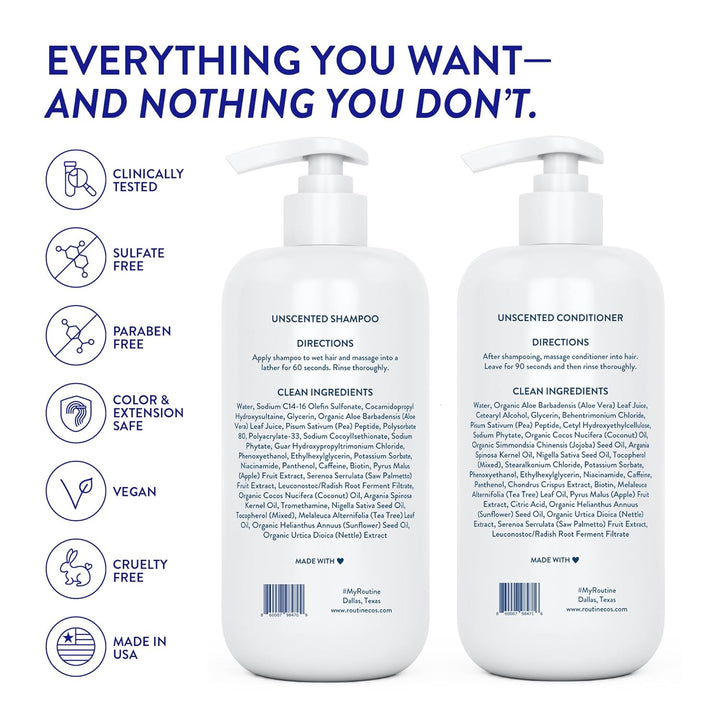 Routine Wellness - Juego de champú y acondicionador para cabello má...