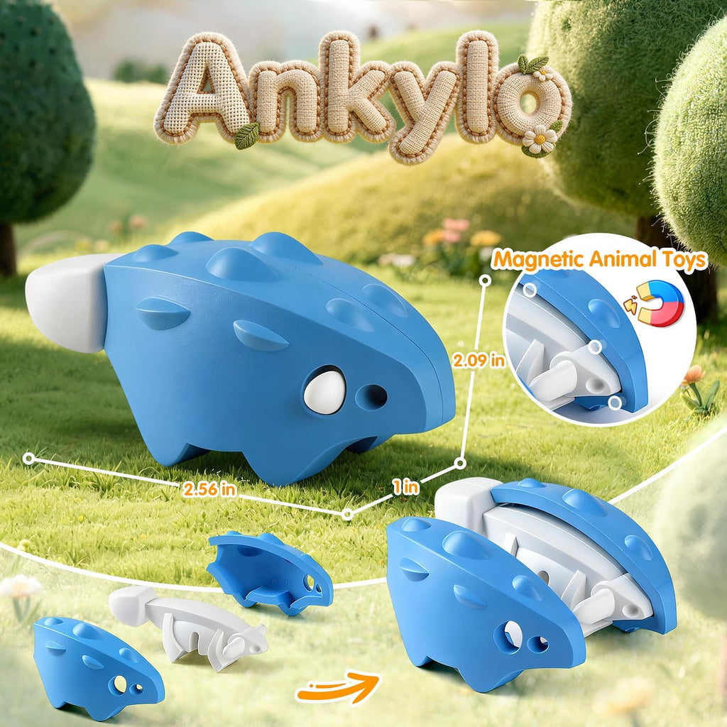 Juguetes magnéticos 3D de animales para niños de 3 a 5 años, rompecabezas de animales magnéticos para niños pequeños con dinosaurios, juguetes educativos Montessori de aprendizaje, regalos