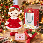 Conjunto de Muñeca de Peluche Navideña para Regalo, Muñeca de 14" con Accesorios Navideños