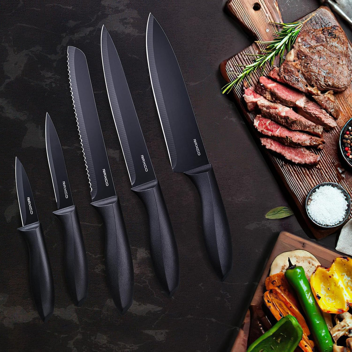 Juego de cuchillos de cocina de acero inoxidable de 10 piezas con
