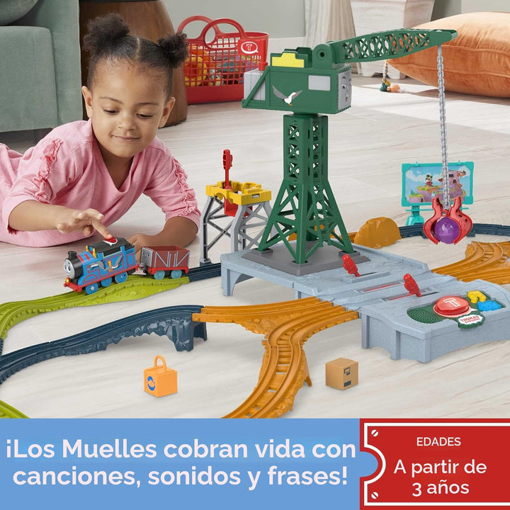 Thomas &amp; Friends Juego de tren de juguete motorizado, Cranky Pa...
