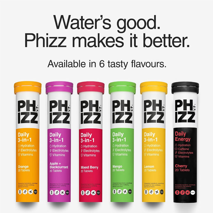 Phizz Tabletas multivitamínicas de rehidratación con electrolitos -...