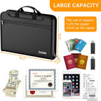 DocSafe Archivador de acordeón con cerradura de combinación, carpeta de archivos expandible resistente al fuego e impermeable con múltiples bolsillos, organizador de documentos para almacenamiento