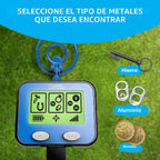 NATIONAL GEOGRAPHIC - Detector de metales para niños, bobina detector de metales impermeable de 7.4 pulgadas, detector de oro ligero con función de localización precisa y pantalla LCD, detector de