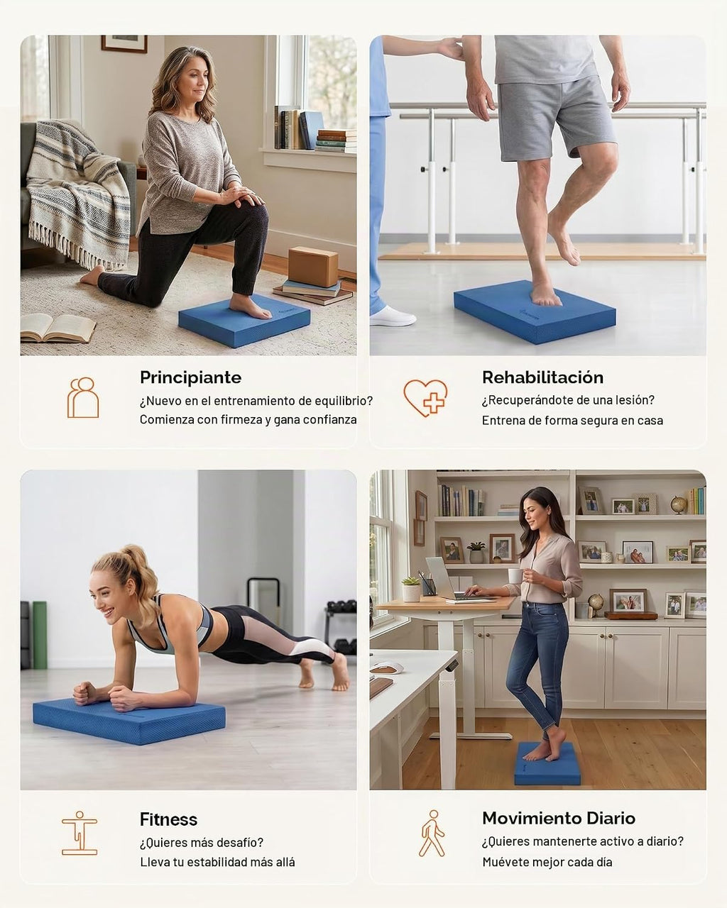StrongTek Almohadilla de equilibrio profesional de espuma para ejercicios, 15.8 x 13 x 2 pulgadas, rodillera de espuma TPE de alta densidad, antideslizante y resistente al agua, para entrenamiento de