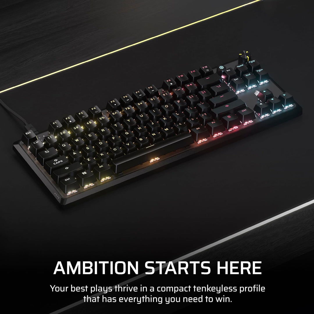 Corsair K70 CORE TKL RGB Teclado mecánico con cable para juegos sin...
