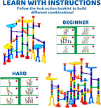 JOYIN 150 piezas de bloques de construcción de bloques de construcción con 5 canicas de vidrio que brillan en la oscuridad, juguete educativo STEM de bloques de construcción, regalos de cumpleaños, rellenos de cesta de Pascua