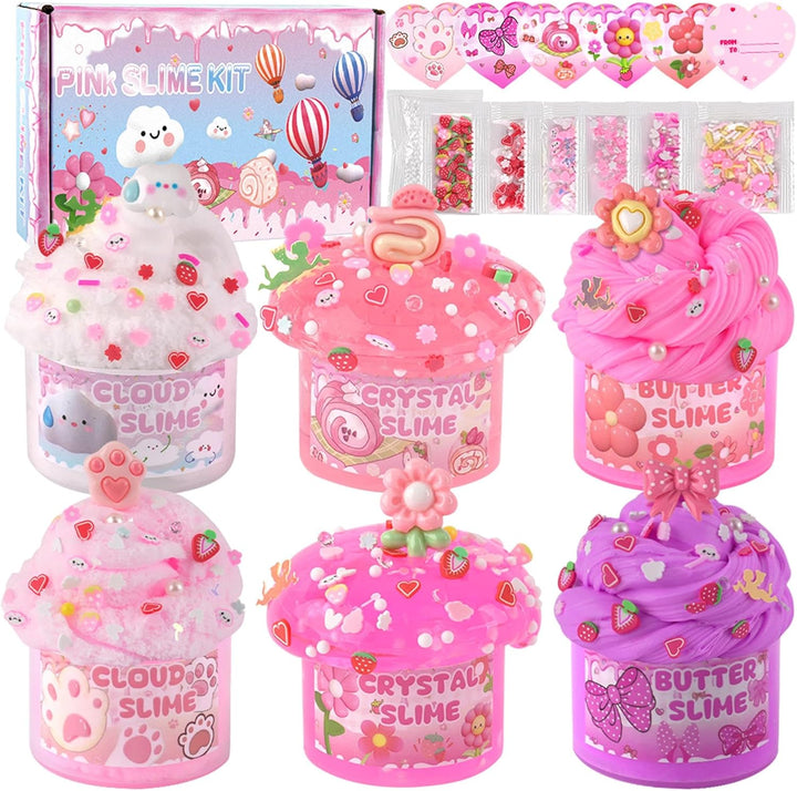 6 Pack de Slimes, Slime Rosa para Niños, Kit de Slime en Nube para...