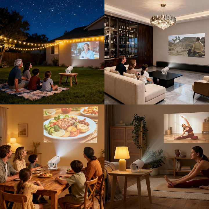 WellSonic Mini proyector con WiFi y Bluetooth, proyector de películ...
