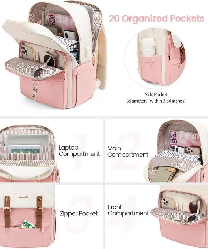 LOVEVOOK Mochila para computadora portátil para mujer, mochila de v...
