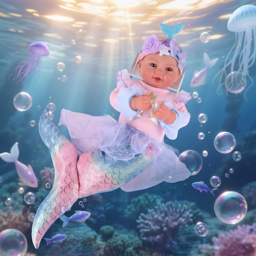 BABESIDE Muñeca de sirena para niñas de más de 3 años, muñecas de b...