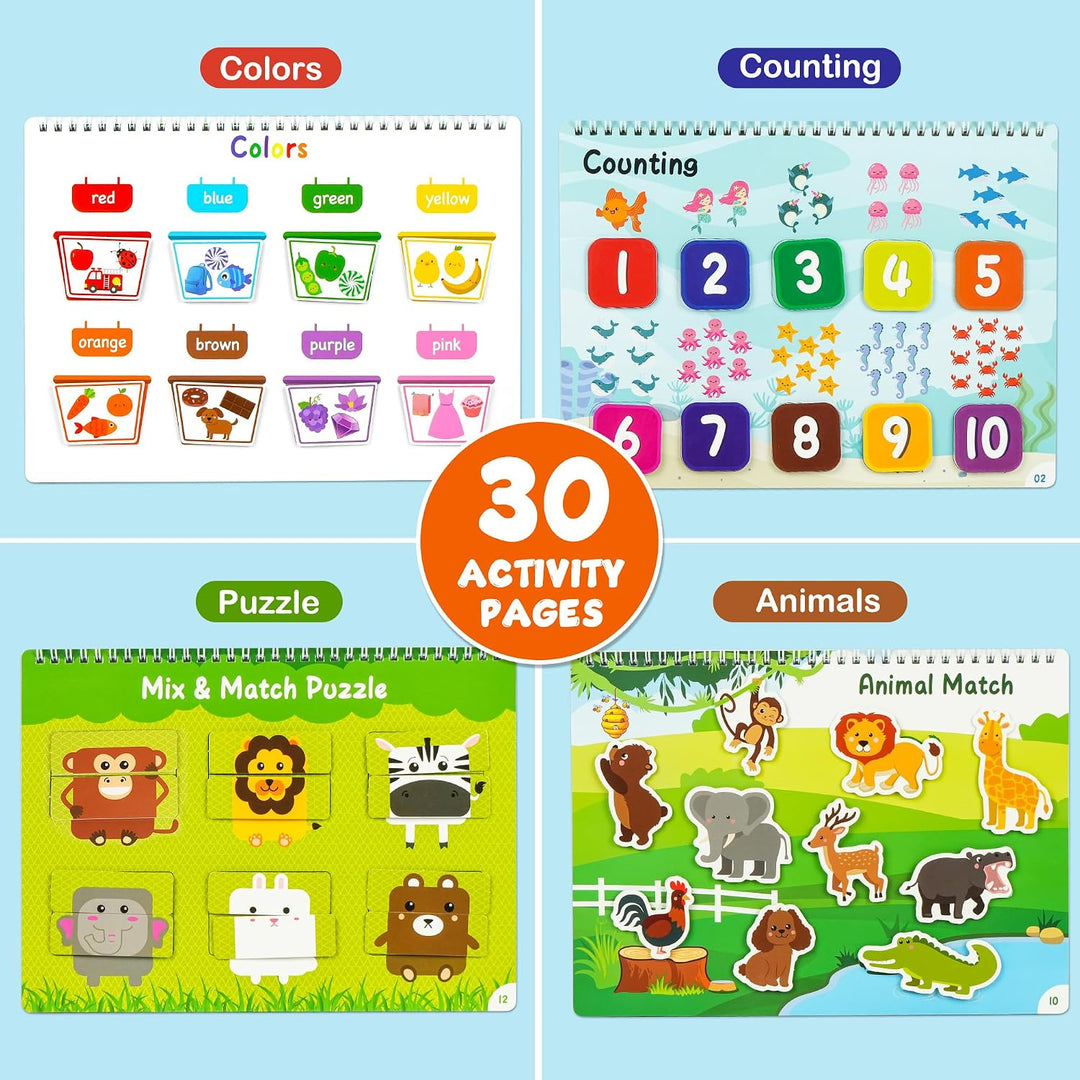 BenBen Libro de actividades para niños pequeños, 30 páginas, preens...