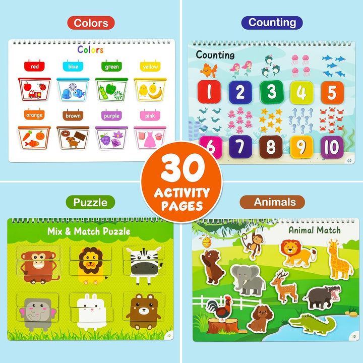 BenBen Libro de actividades para niños pequeños, 30 páginas, preens...
