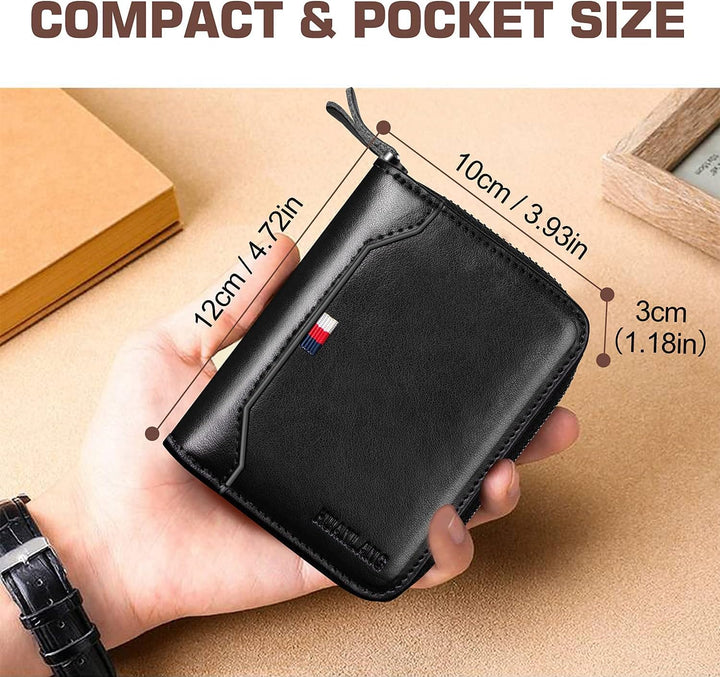 HUANLANG Billetera para hombre con bloqueo RFID, multitarjetero, bi...