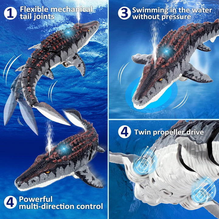 fromeasy Mosasaurus - Juguetes de dinosaurio mejorados, juguete de...