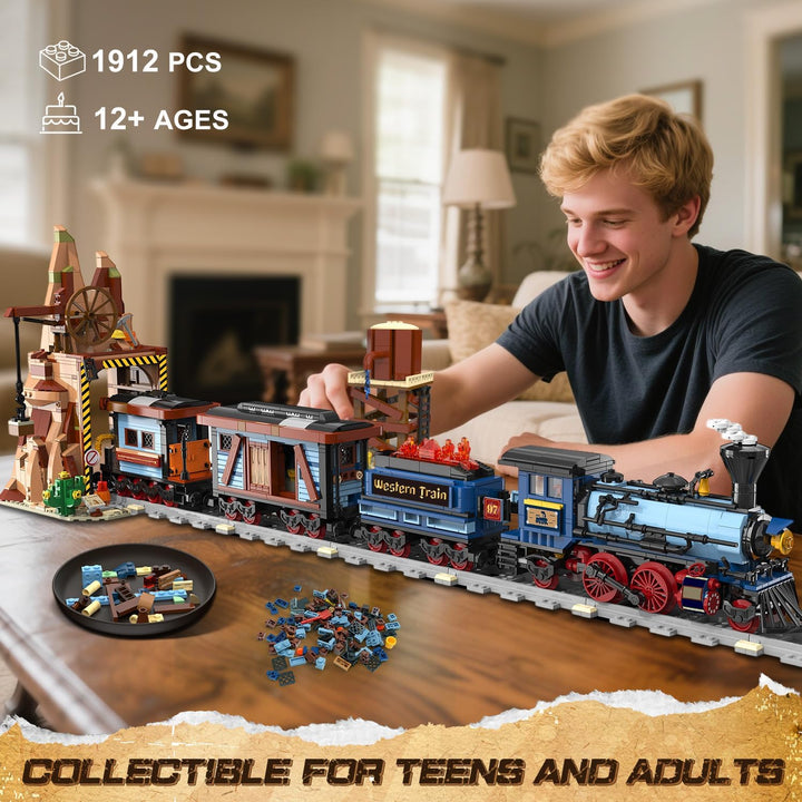 Juego de construcción de tren occidental con luces 1912