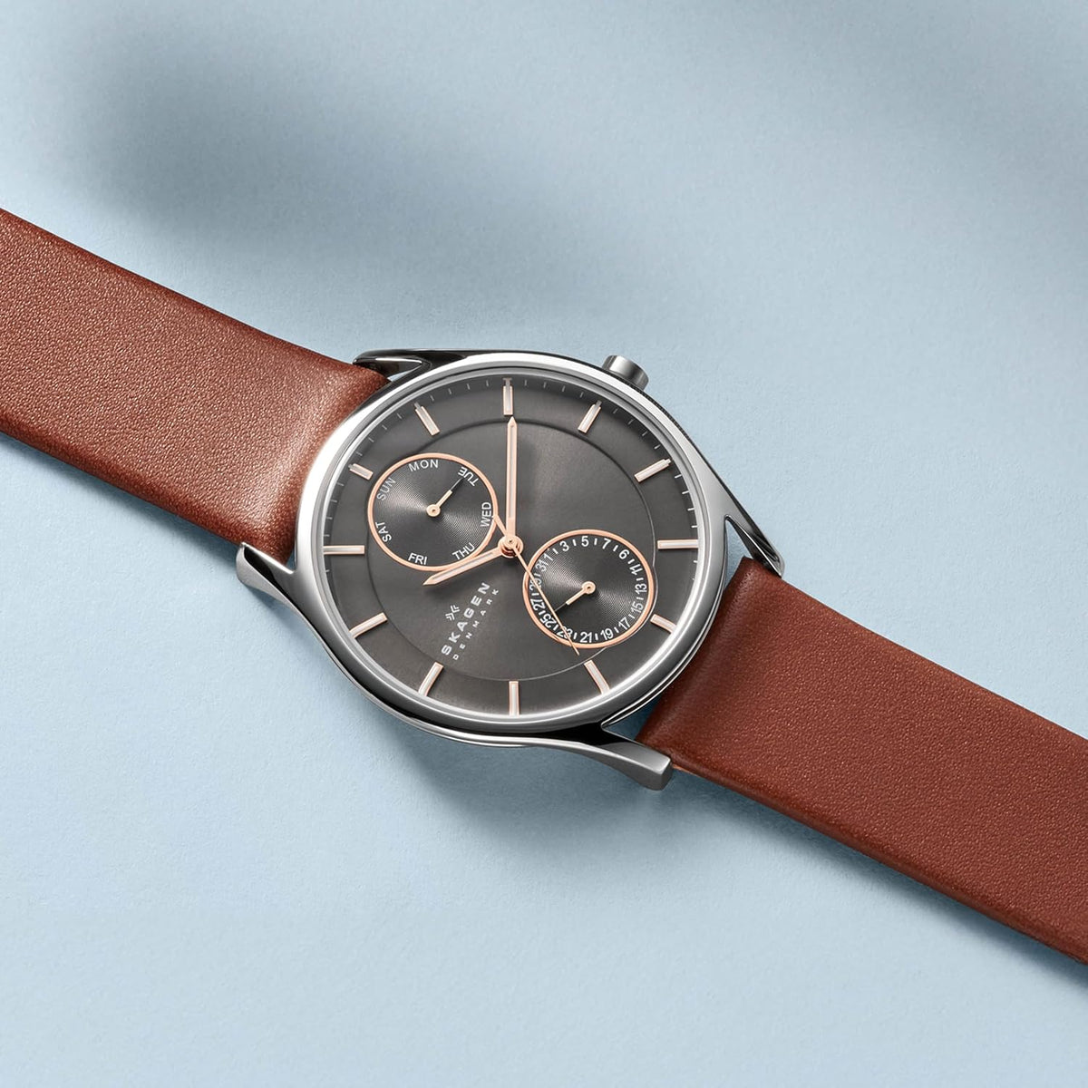 Skagen Holst - Reloj para hombre con malla de acero inoxidable o correa de cuero