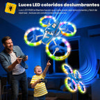 Drones para niños y principiantes con luces LED 2 baterías de arranque con