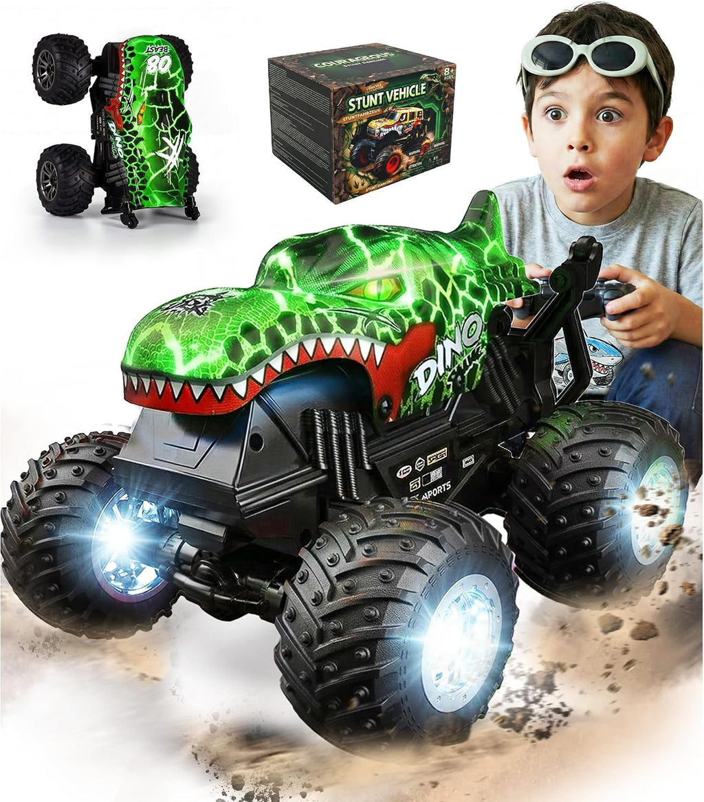 BEZGAR 1:20 Monster Truck Toys, 360 ° Stunt RC Cars con música y luz