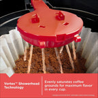 negro+DECKER CAFÉCRAFT Cafetera de goteo para 12 tazas, interruptor único con tecnología Vortex Showerhead, función Sneak-A-Cup, función de mantener caliente, acero inoxidable