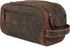 LEATHER VILLAGE - Neceser de cuero para hombre, kit de viaje Dopp Bolsa de