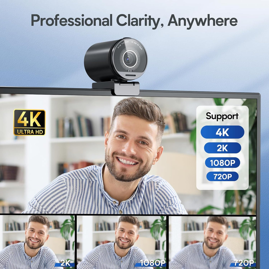 EMEET SmartCam S800-4K Webcam con trípode para transmisión, sensor...