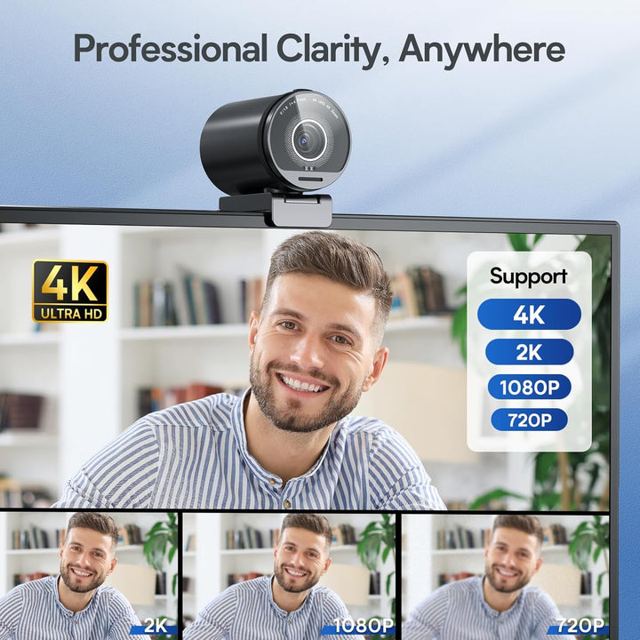 EMEET SmartCam S800-4K Webcam con trípode para transmisión, sensor...