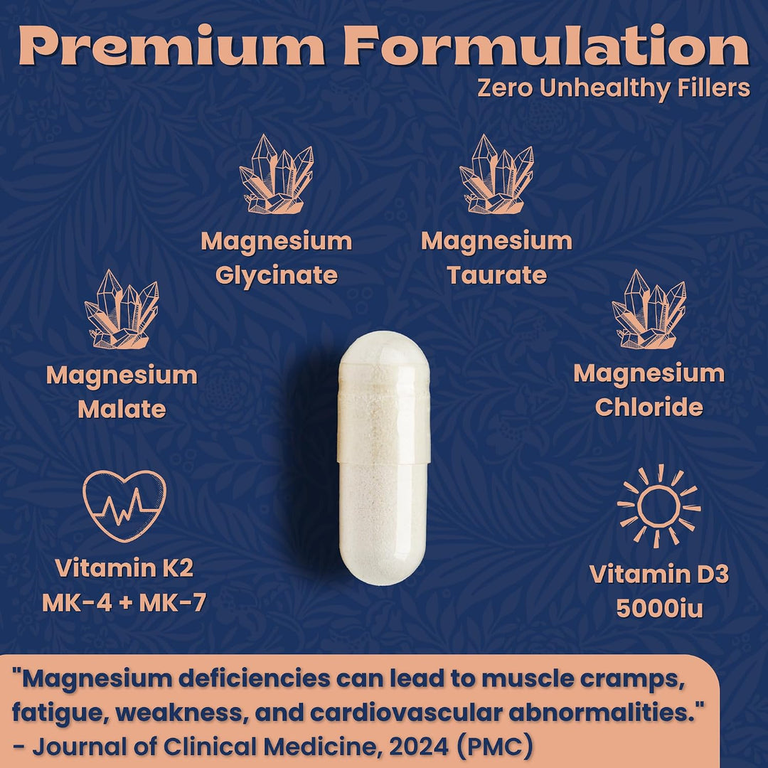 Local Nutrition Complejo de magnesio de 420 mg con vitamina D3 K2 \...