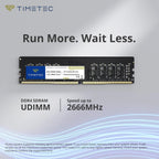 Timetec Kit de 32 GB (2 x 16 GB) DDR4 2666 MHz (PC4-2666V) PC4-21300 UDIMM RAM de escritorio - 288 pines 1.2V CL19 sin ECC sin búfer DIMM actualización del módulo de memoria