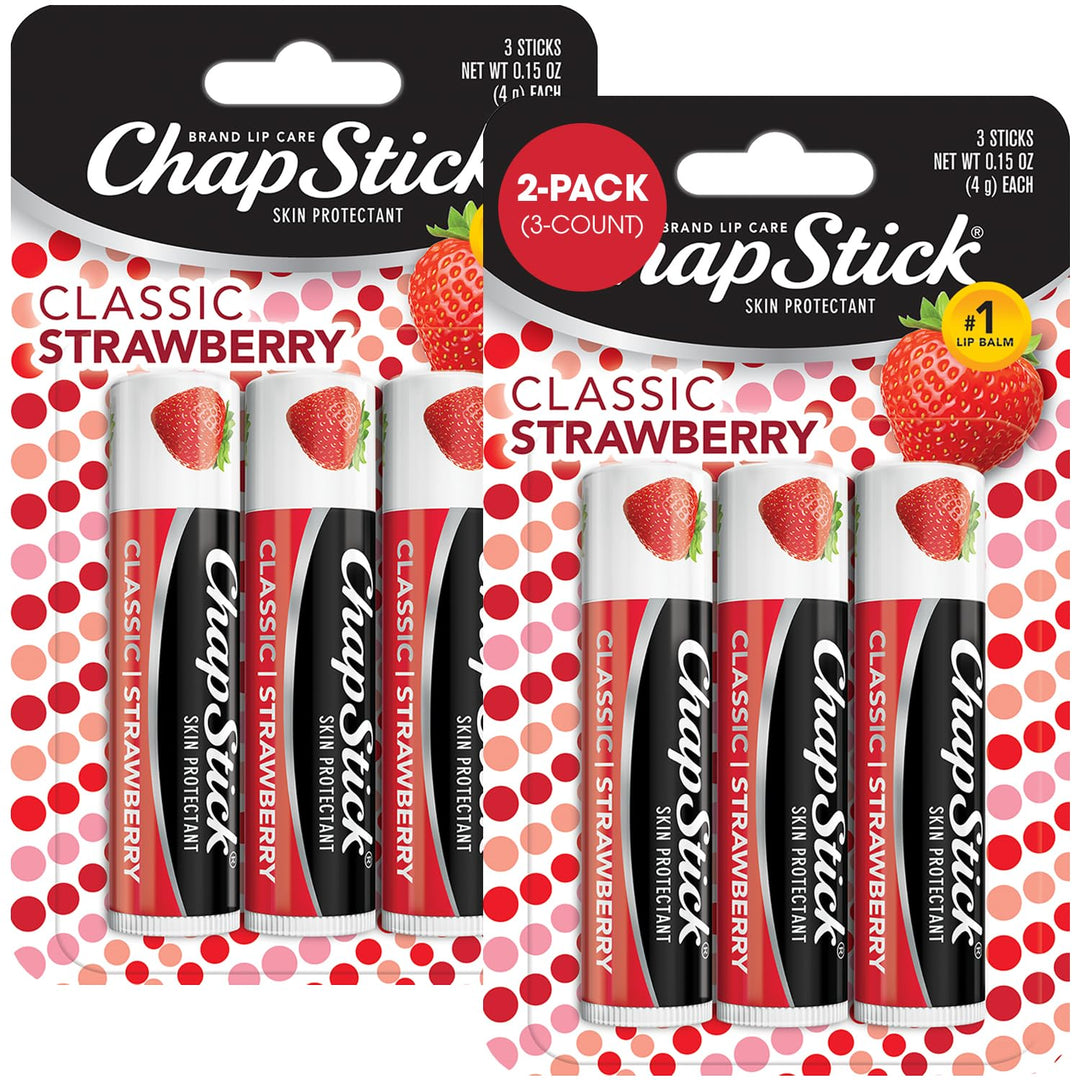 ChapStick Classic - Bálsamo labial de fresa, 6 unidades, hidratante...