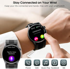 AMOLED - Relojes inteligentes de pantalla grande de 1.56 pulgadas para hombres y mujeres, reloj con monitor de presión arterial con bolsa de aire con frecuencia cardíaca