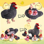 Juego de animales de peluche de pollo 9 en 1, juguete de peluche de pollo con barras, gallina ponedora con cremallera y pollitos de juguete, pollos, huevos y gallinero, juguetes para