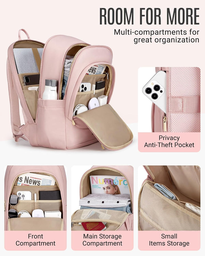 LIGHT FLIGHT Mochila para laptop para mujer, bolsa de viaje para la...